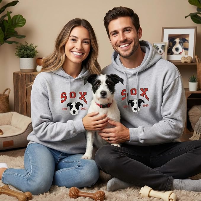 COUPLEHOODIES Custom Dog Portrait Sweatshirt from Photo – Personalized Pet - Image 3