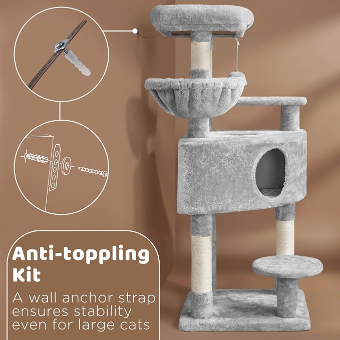 Yaheetech 46in Cat Tree Tower | Multi-Level Indoor Activity Center - Image 8