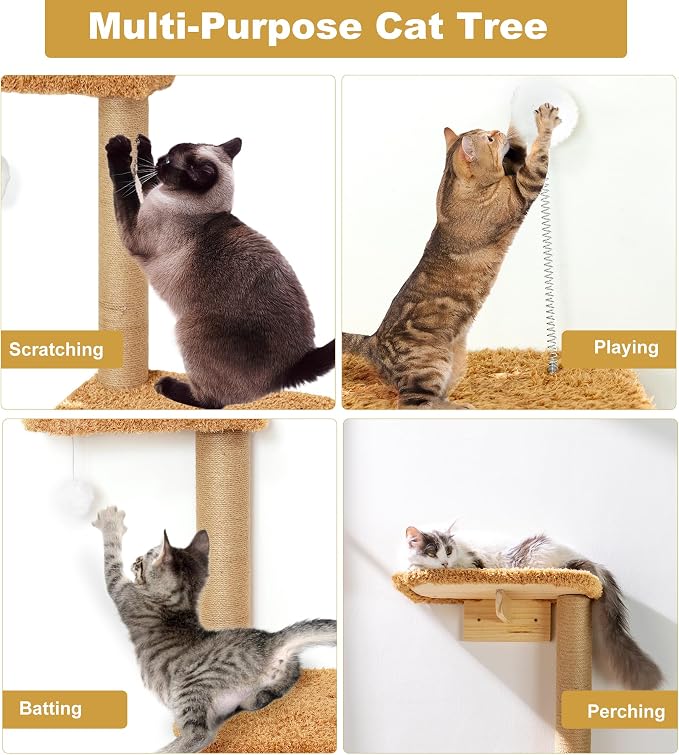 Brown Wall Mounted Cat Wall Climber & Tree - Image 4