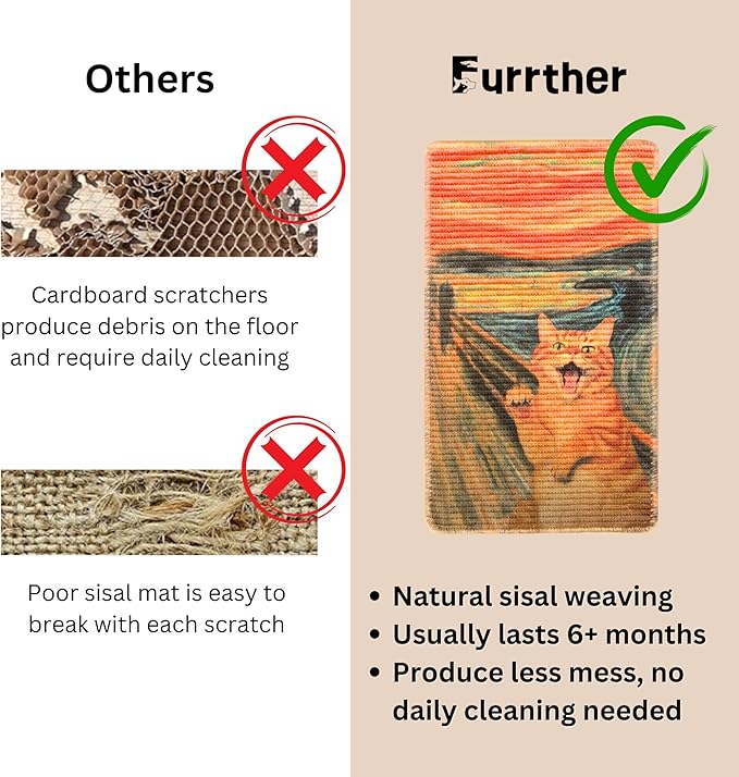 Sisal Cat Scratcher Post Mat, Durable and Shedding-Resistant Cat Scratching - Image 4