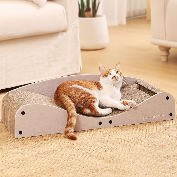FUKUMARU Cardboard Cat Scratcher Bed, Extra Long 29.1 Inch Cat Scratch Bed - Image 8