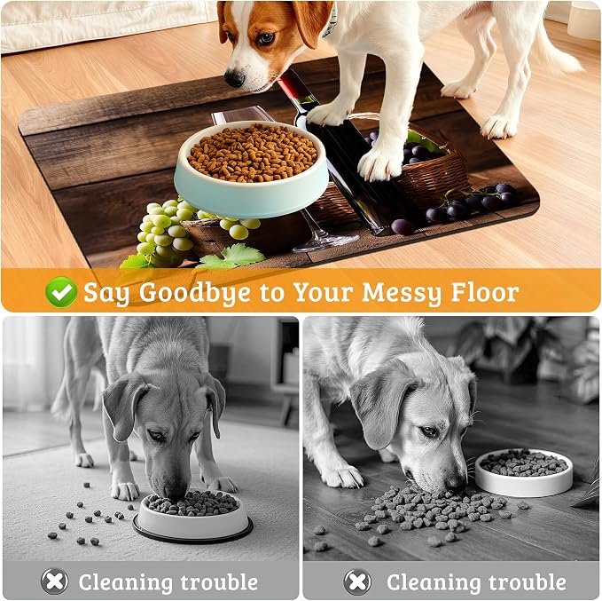 Pet Feeding Mat, Non-Slip Water Bowl Placemat, Pet Supplies 12" x 20" - Image 4