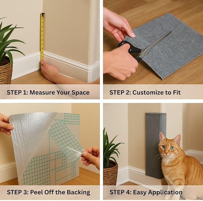 Cat Scratch Mat, 23.6’’ x 11.8’’ Cat Wall Corner Scratcher, Versatile - Image 4
