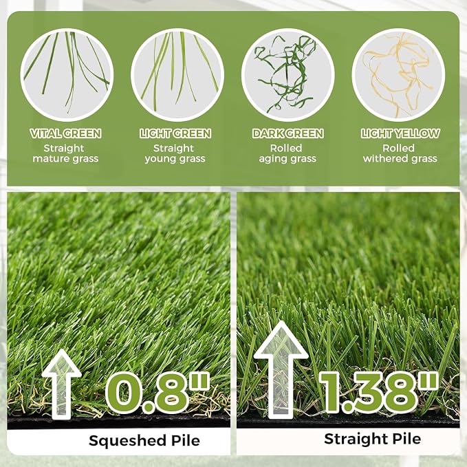 Artificial Grass Rug Indoor Outdoor, 5 x 10FT Fake Grass Turf - Image 7