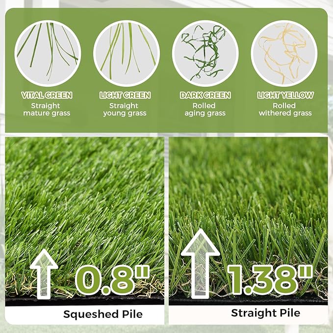Artificial Grass Rug Indoor Outdoor, 5 x 6FT Faux Grass Turf - Image 6