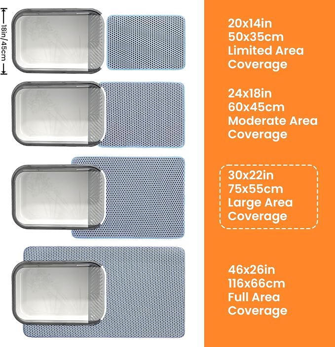 Extra Large Cat Litter Mat, 30x22 Inches Honeycomb Double Layer Cat Litter - Image 9