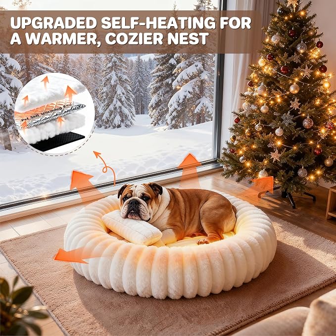 Self Warming Pet Bed, Donut Dog Bed - Image 3