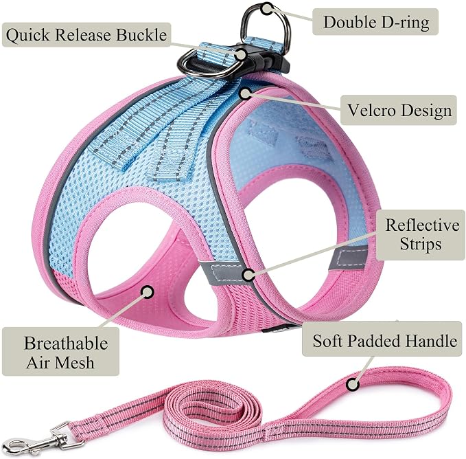 Dog Harness with Leash Set, No Pull Adjustable Reflective Step-in Puppy Pet - Image 2