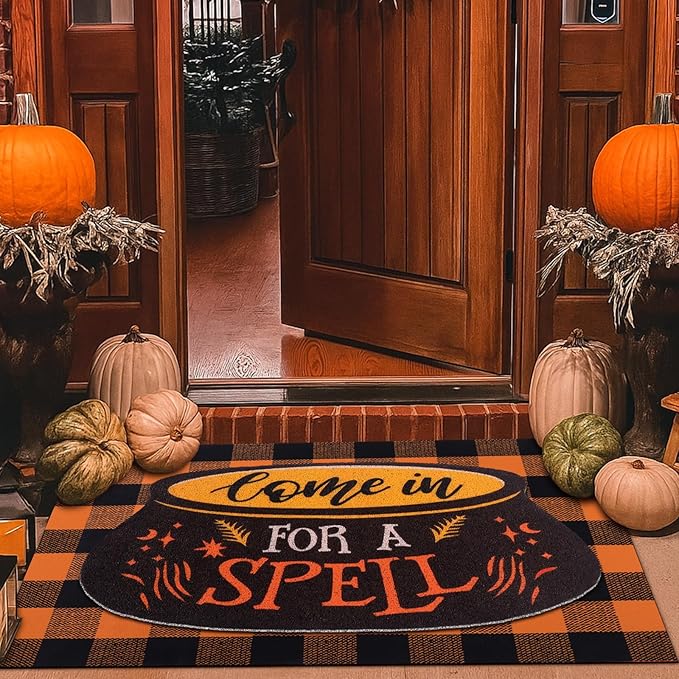 Tinideya 2 Pcs Halloween Door Mat Come in - Image 3