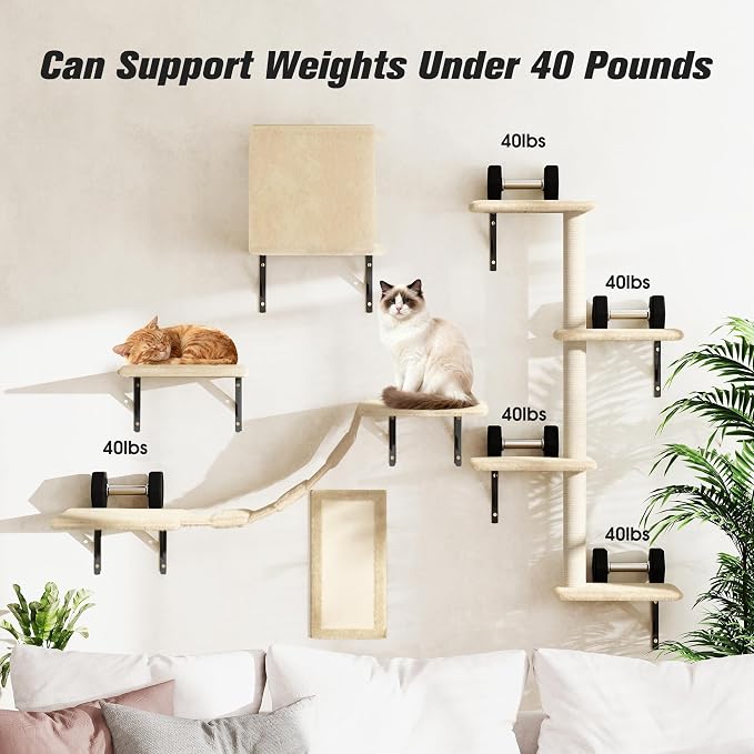 COZIWOW Wall Mounted Cat Furniture, Cat Wall Shelves and Perches, Floating Cat - Image 7