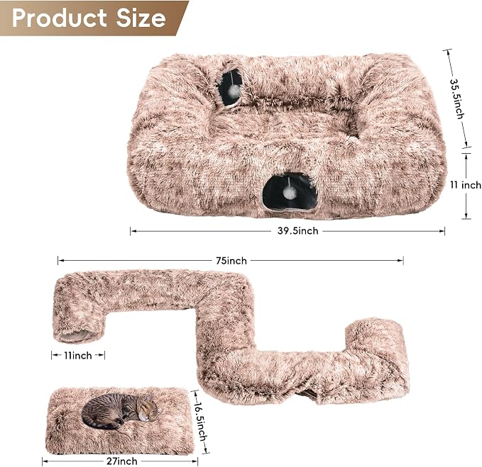 Extra Large Cat Tunnel Bed, 4 Ways Tunnels - Image 2