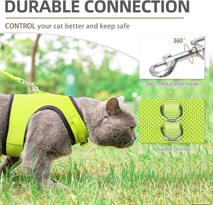 PUPTECK Soft Mesh Cat Vest Harness and Leash Set Puppy Padded Pet Harnesses - Image 4