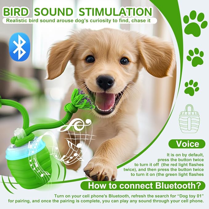 Interactive Dog Toy, Motion Activated Rolling Squeaky Ball - Image 4