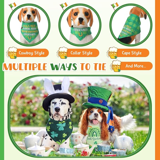 Chunful 50 Pcs St. Patrick's Day Dog Bandanas Bulk - Image 6
