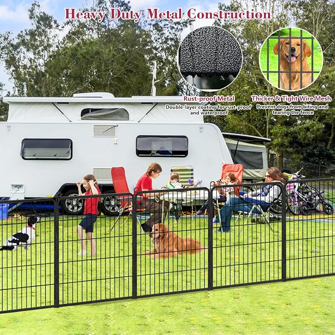 Dog Playpen Outdoor Dog Fence for Yard, 32inch 24 Panels Dog Pens Outside - Image 3