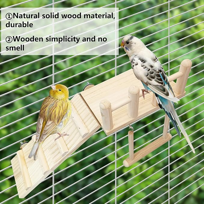 Hamiledyi 13Pcs Parrot Swing Chew Toys Bird Perches Platform - Image 6