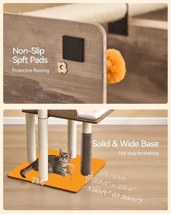FourFurPets 43.7" Cat Tree, Modern Cat Tree Tower, Cat Tower - Image 9