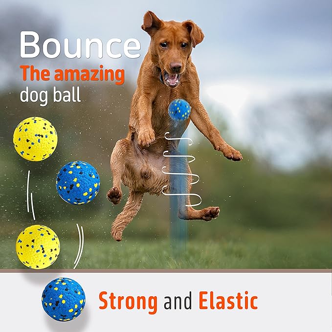 3.9'' Dog Balls Tennis Ball for Aggressive Chewers, Atom Teething Balls Dog - Image 4