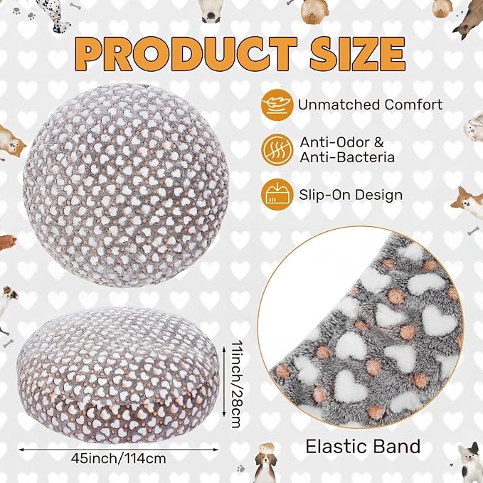 Youyole Large Washable Round Dog Bed Cover Replacement Waterproof 45 x 45 x 11 - Image 2