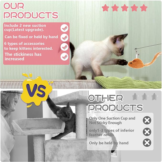 Interactive Bird Simulation Cat Toy Set, Cat Wand Toys, Wand Self-Holding - Image 4