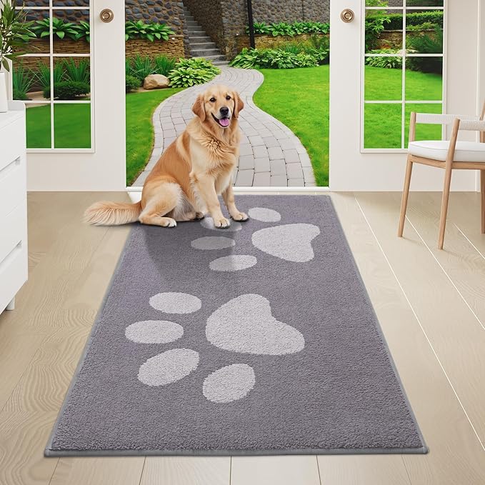 Buganda Dog Door Mat for Muddy Paws, Absorbent Dirt Trapper Washable Indoor by Buganda