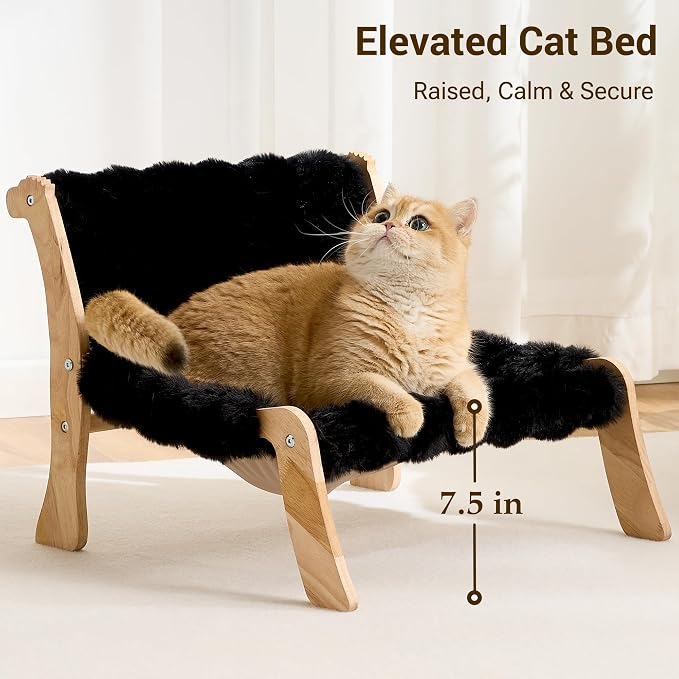 Solid Wood Cat Couch Bed for Indoor Cats, Modern Cat Sofa - Image 3