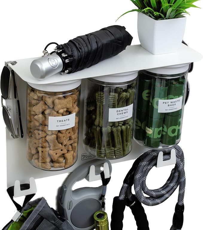 Dog Treat Holder For Wall Storage For Pets, Premium Pet Wall Organizer by Vascito