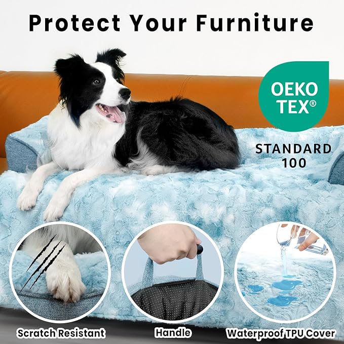 Calming Dog Couch Bed for Medium Dogs/Cats, 35 x 31 inch Waterproof Removable - Image 5