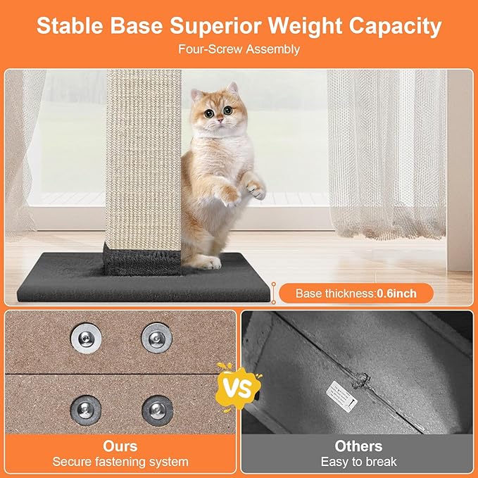 Cat Scratching Post 33 Inch Nature Sisal Scratch Post - Image 5