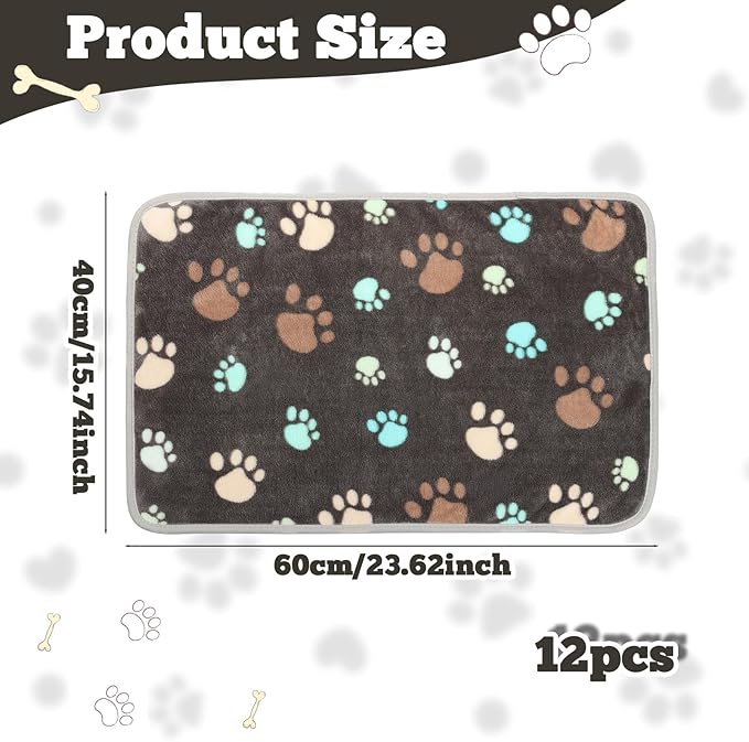 12 Pcs Small Dog Blanket Fleece Puppy Blankets Washable Pet Blankets - Image 3
