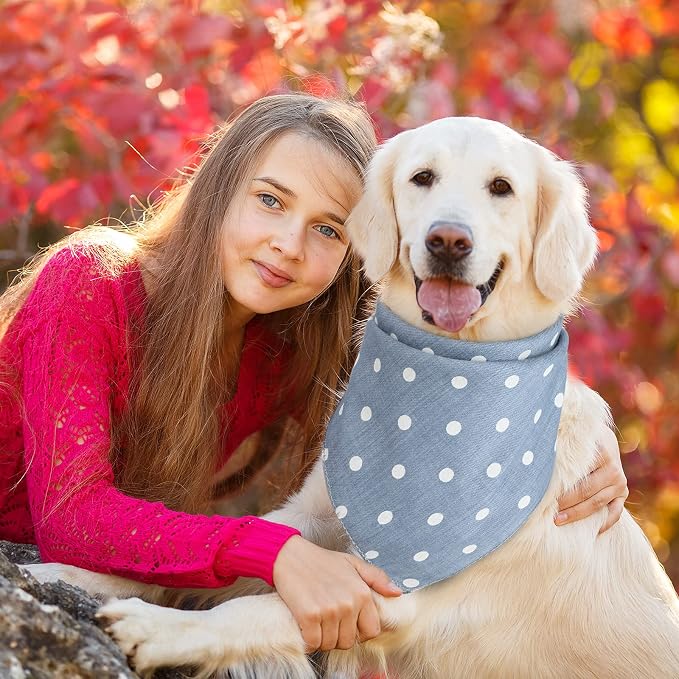 5 Pieces Dog Bandana Pet Summer Bandana Point Kerchief Dog Washable Scarf Soft - Image 7