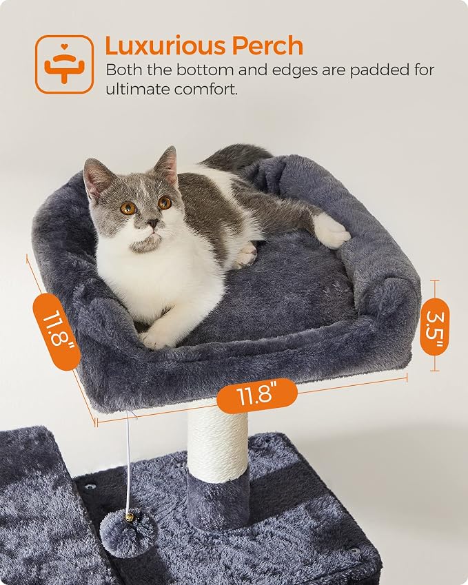 FEANDREA Cat Tree, Large Cat Tower, 64.6 Inches, Cat Activity Center - Image 3
