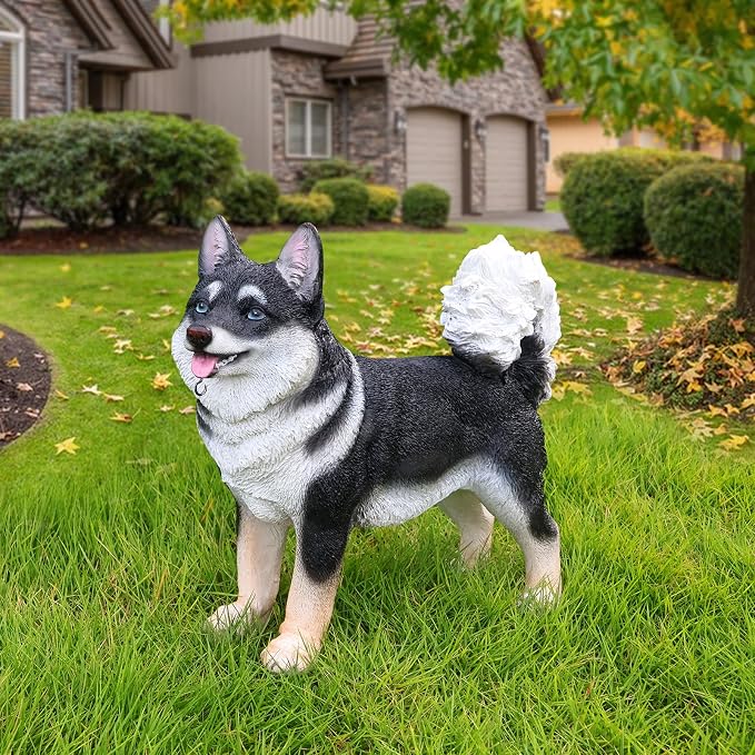 Akita Statue Outdoor Decorations – Outdoor Dog Statue Standing Black Akita - Image 8