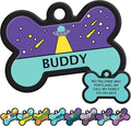 GoTags Silent Dog Tag, Personalized Engraved Bone Silicone Dog and Cat Name Pet by GoTags
