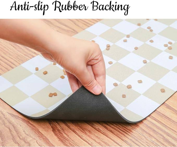 Ralxion Checkered Dog Feeding Mat, Absorbent Mats - Image 5