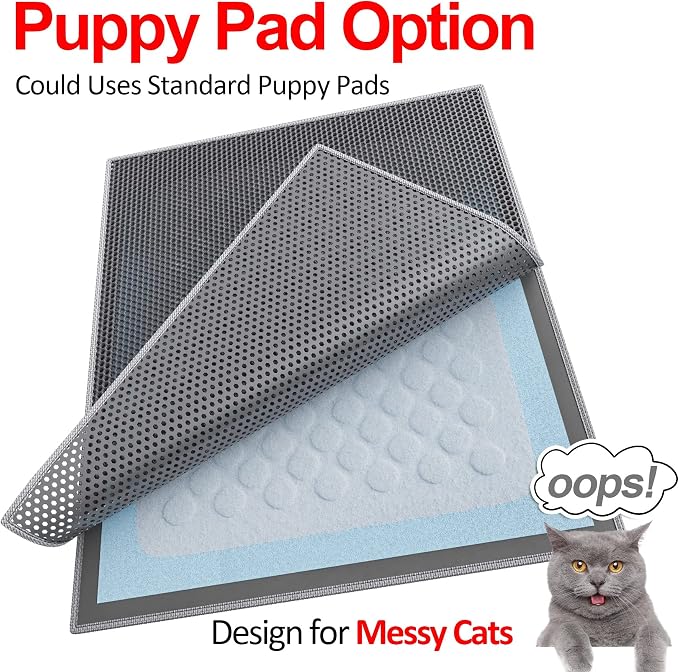 Cat Litter Box Mat: 36"x 30" Waterproof Kitty Cat Litter Trapping Mat, - Image 3