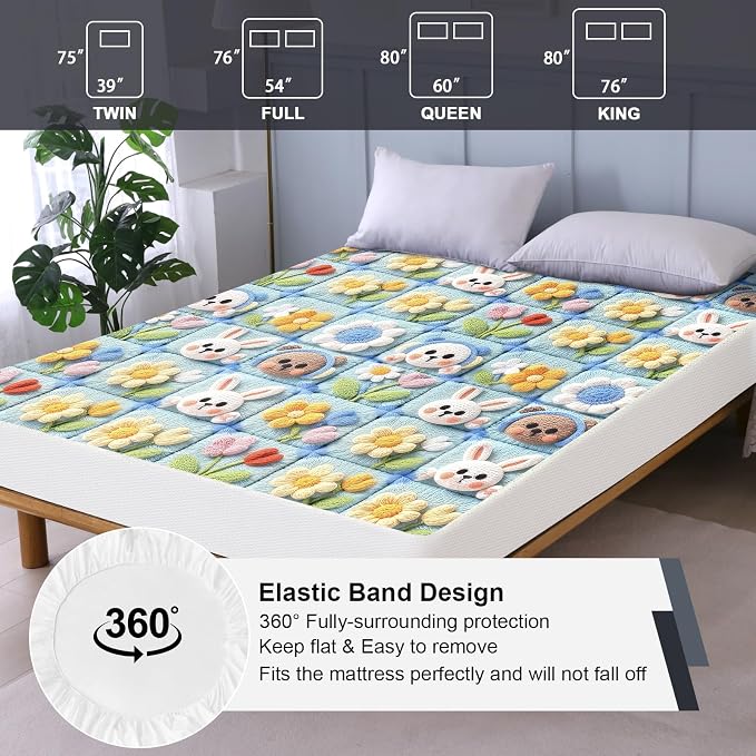 Waterproof Mattress Protector King, Fitted Sheet Style Breathable Mattress Cover - Image 5