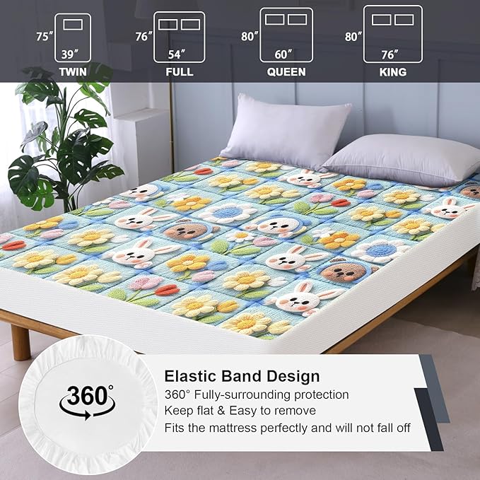 Twin Mattress Protector Waterproof, Fitted Sheet Style Breathable Mattress Cover - Image 5