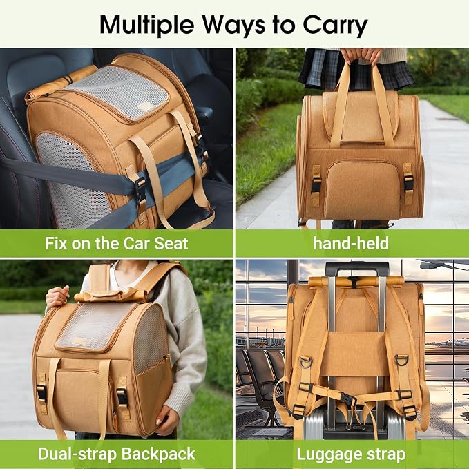 Expandable Carrier Backpack for Big Cats Small Dogs, Airline Approved Pet - Image 5