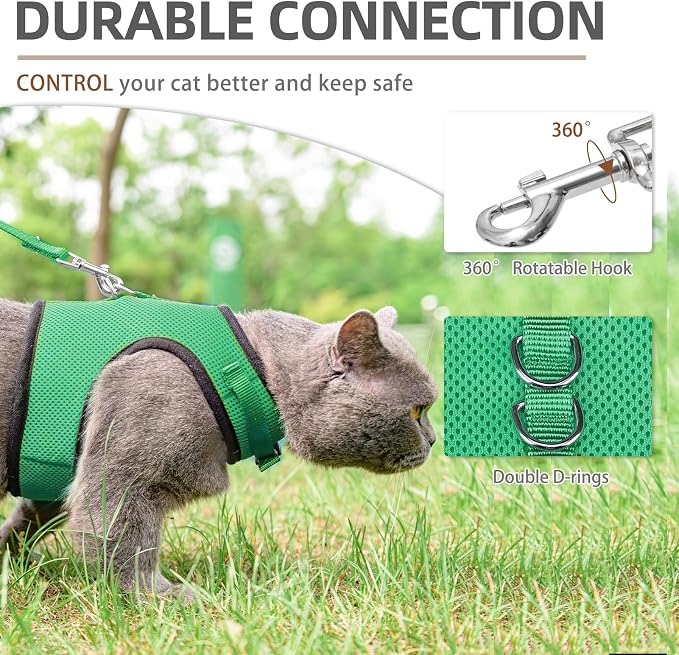 PUPTECK Soft Mesh Cat Vest Harness and Leash Set Puppy Padded Pet Harnesses - Image 4