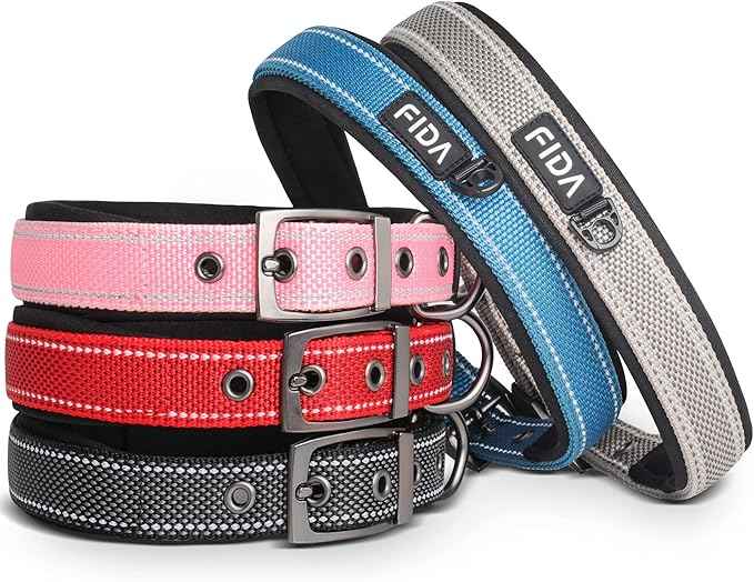 Fida Heavy Duty Dog Collar, Ultra Comfortable Soft Neoprene Padded, Adjustable