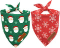 Realeaf Christmas Dog Bandanas 2 Pack, Snowflake and Santa Claus Dog Scarf by Realeaf