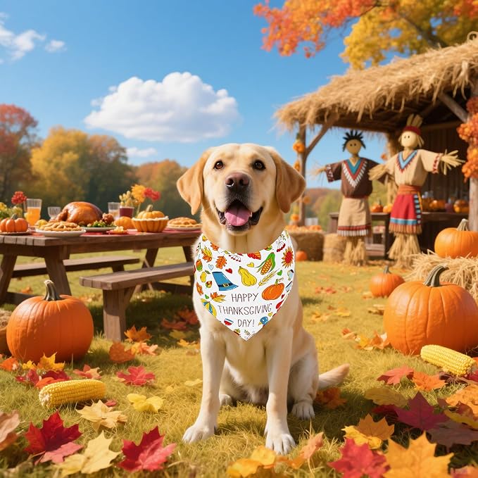 30 Pcs Halloween Thanksgiving Dog Bandanas Bulk 33 Inch XXL Stitch Dog Bandanas - Image 5