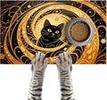 Cat Feedings Mats 20x12 inch Golden Cat Print Pet Bowl Placemat Non Slip Mat by HOMETITUTE