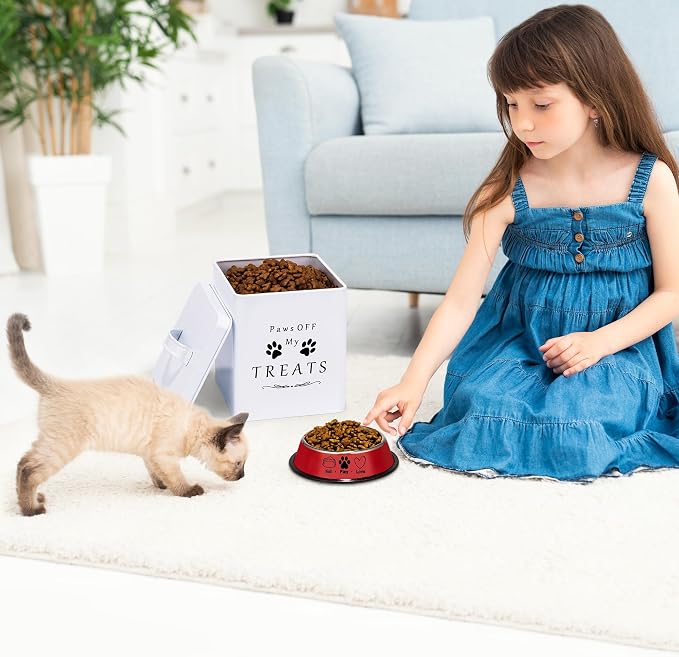 Meraki Home Farmhouse Cat Food and Treats Containers + Feed Scoop + Pet Food - Image 7