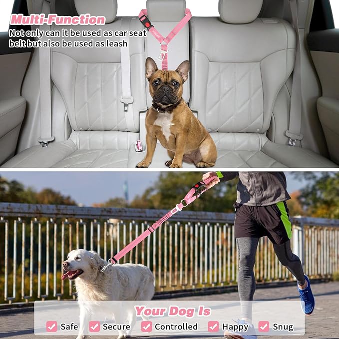 BWOGUE Pet Dog Cat Seat Belt Reflective Car Dog Headrest Restraint Leash - Image 7