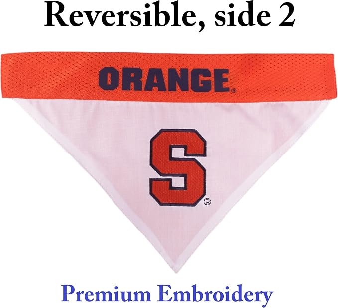 Pets First Collegiate Pet Accessories, Reversible Bandana, Syracuse Orange - Image 2