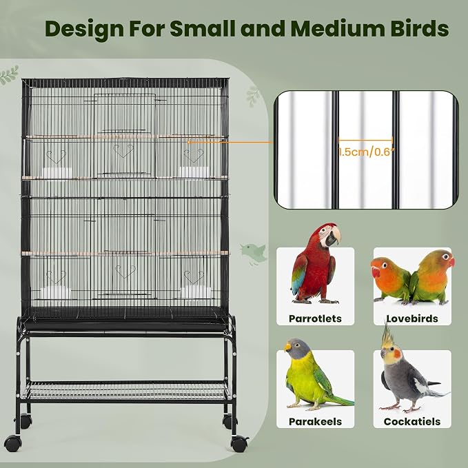 Yaheetech 53'' Large Bird Cage Budgie Cage - Image 7