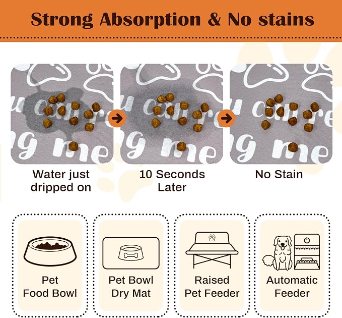 Pet Feeding Mat for Floors Waterproof Dog Mat for Food and Water Absorbent - Image 2