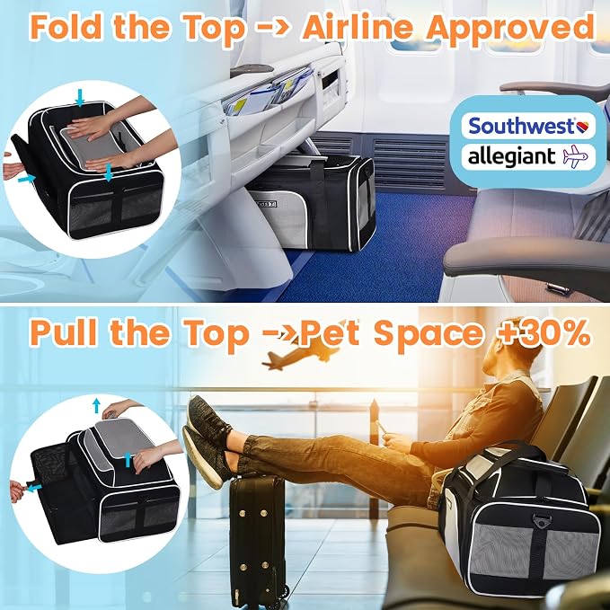 Petskd Top and Side Expandable Pet Carrier 19x13x9 Inches Southwest Allegiant - Image 2